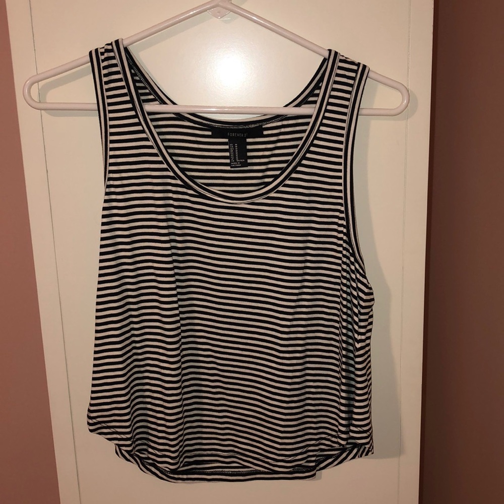 Simple Black and White Striped Tank